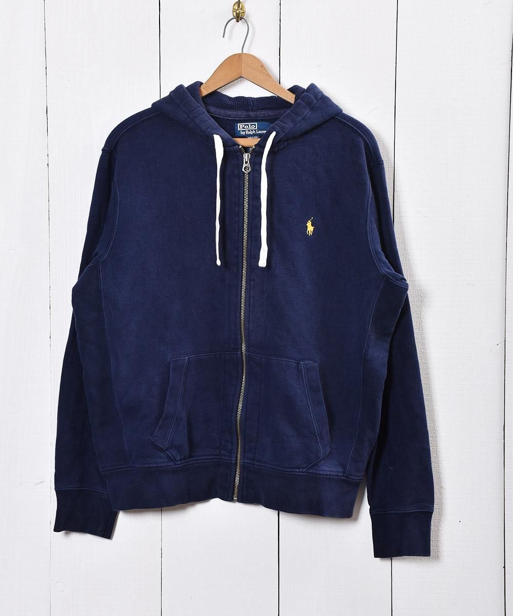 Polo by Ralph Lauren ジップパーカー ネイビー - 古着屋