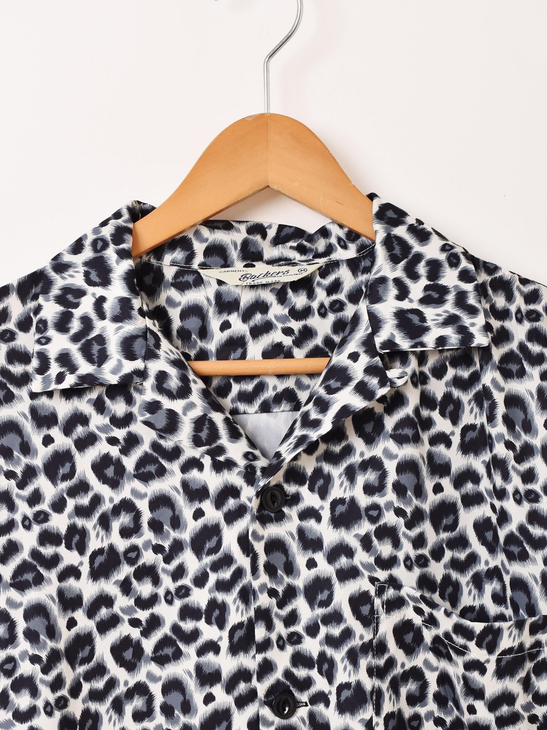 2色展開】「Backers」レオパード柄 オープンカラー 長袖シャツ