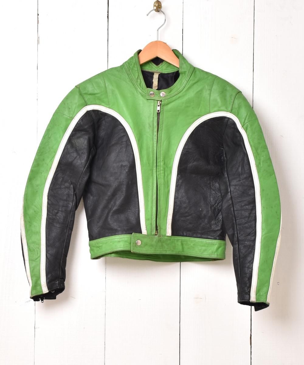 Kawasaki レザー モーターサイクルジャケット - 古着屋