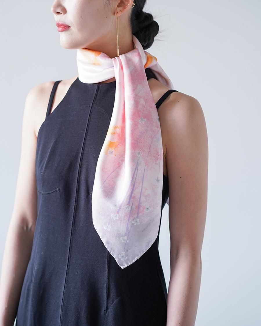 Mame Kurogouchi Hand Printed Silk Scarf - Altamira