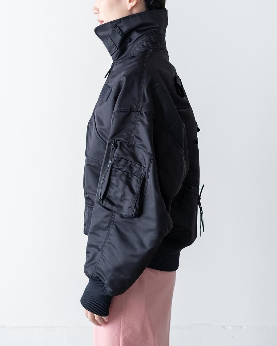 Mame Kurogouchi Nylon Twill 3D Embroidery Flight Jacket - Altamira