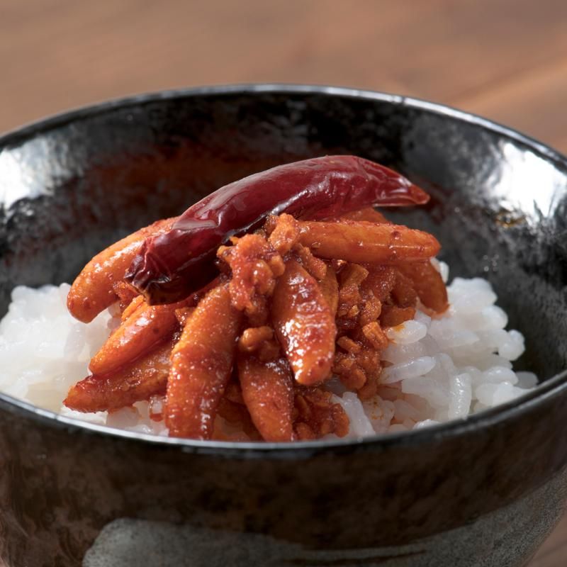 柿の種のオイル漬け激辛にんにくラー油 食べるラー油 - ご飯のお供のお