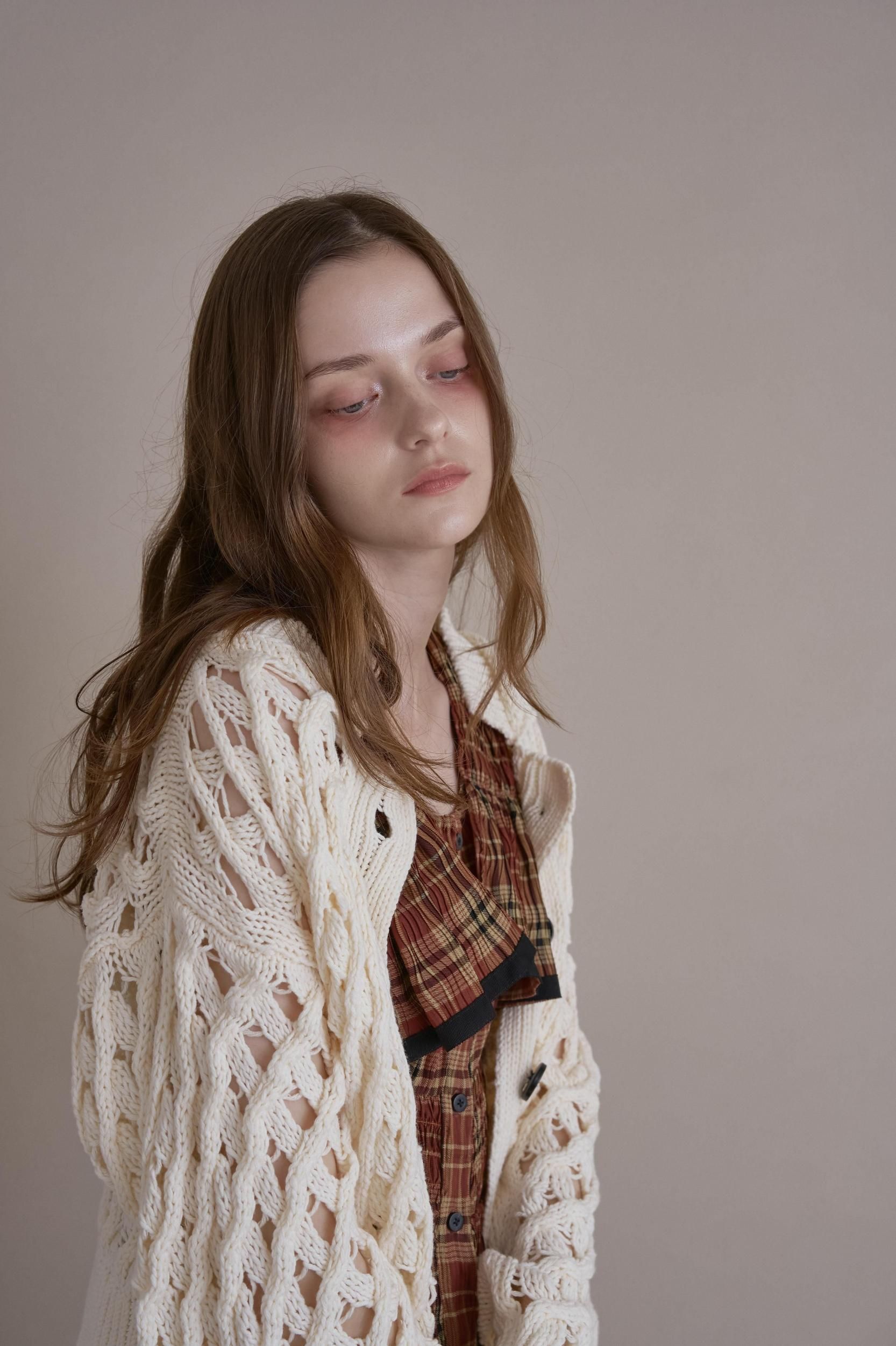 アップルパイニットカーディガン（STONE） - PINUE