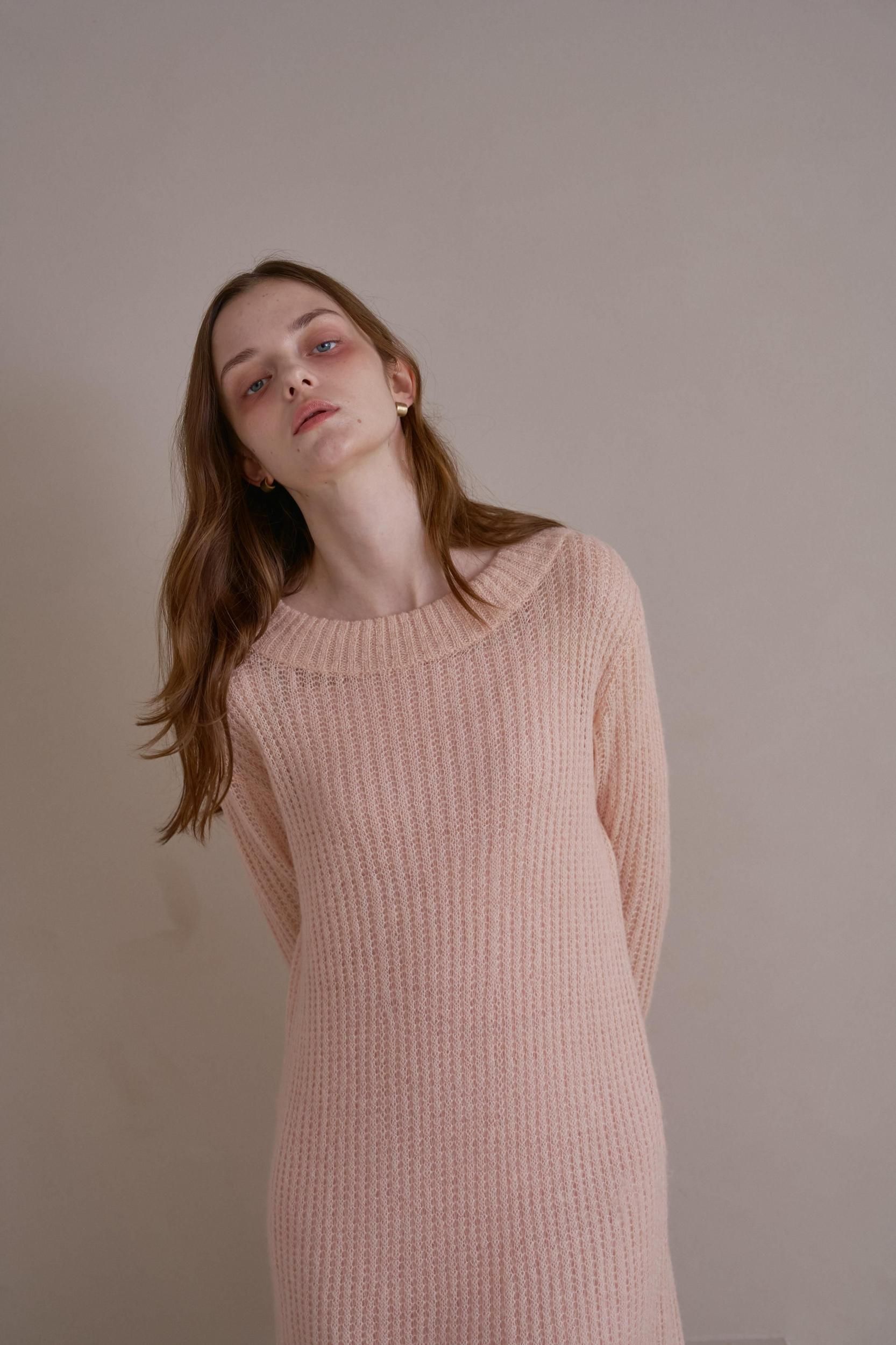 シアーニットワンピース（PINK） - PINUE