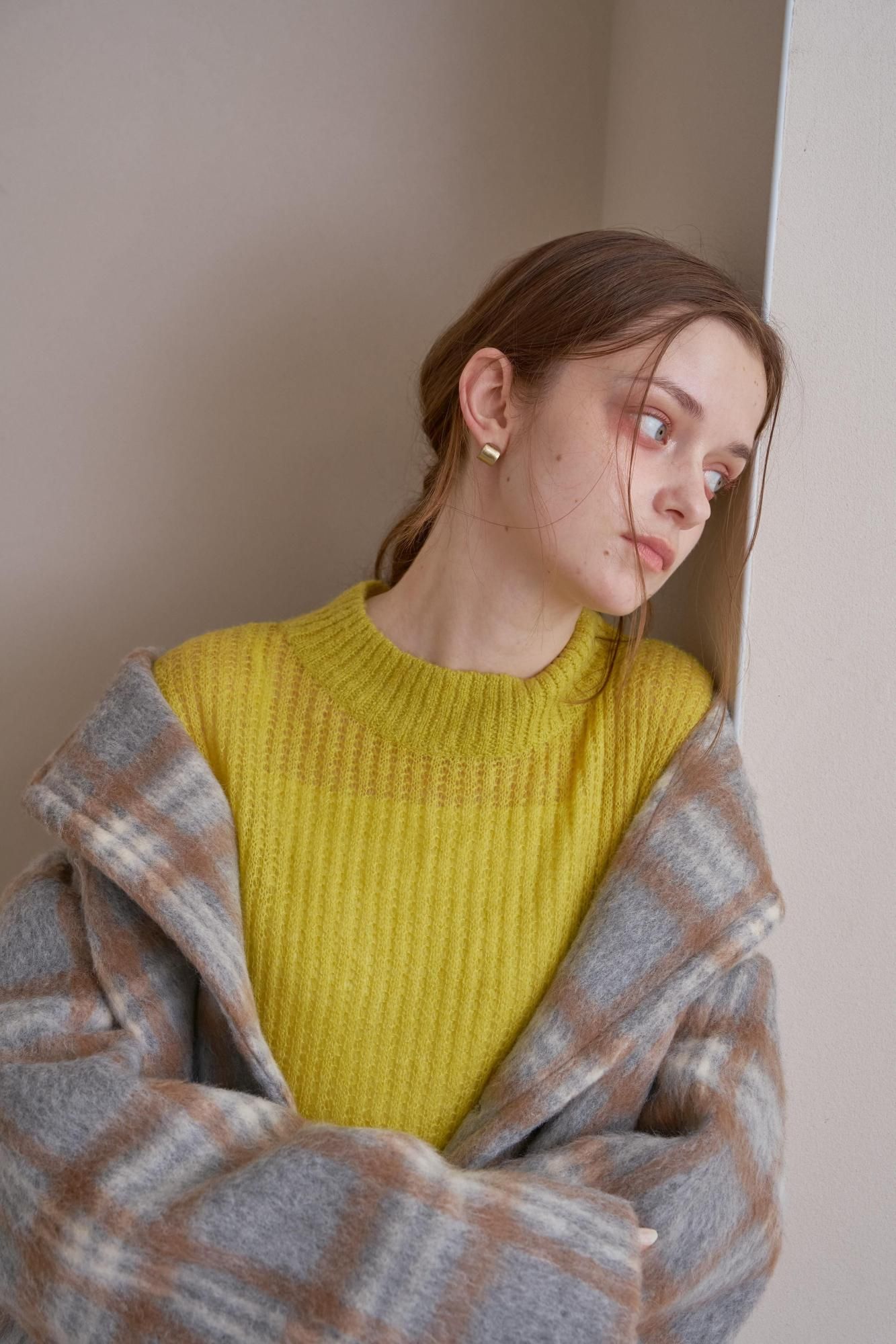 シャギーチェックコート（GRAY） - PINUE