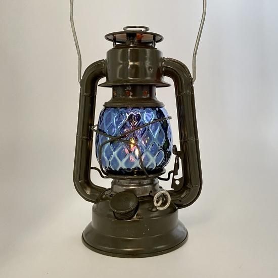 Magma Glass Studio【ランタングローブ】Blue Mirror