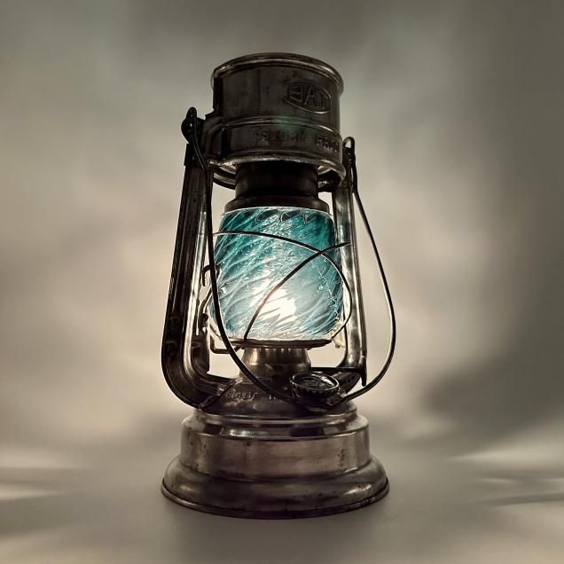 Magma Glass Studio【ランタングローブ】Silver Green