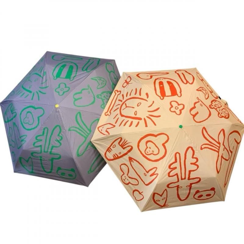 Goma】Folding umbrella/晴雨兼用 折りたたみ傘 /Animal Fun - hina
