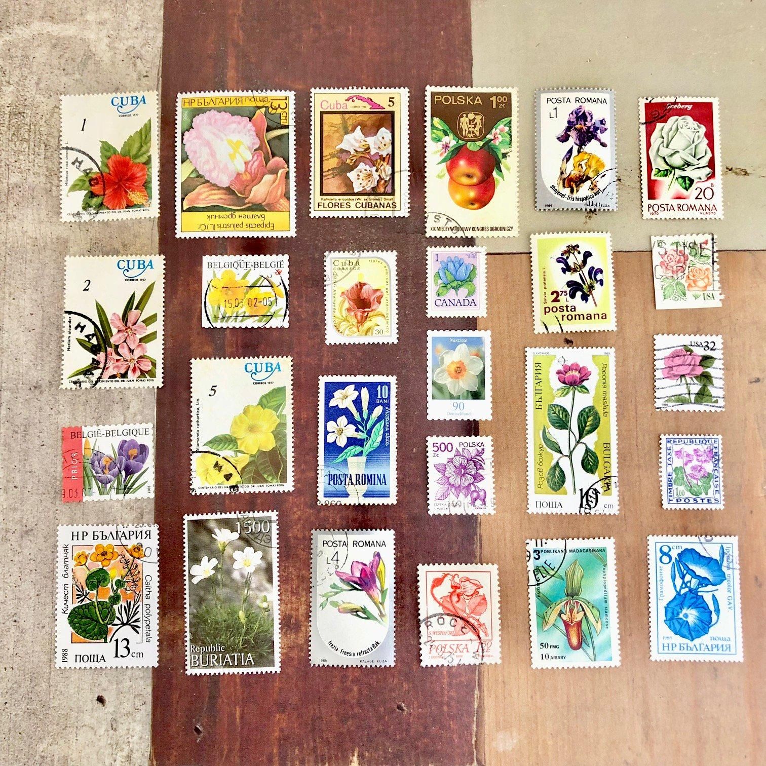 A-533 海外切手 花&実セット 25枚 - LITTLE BEE リトルビー