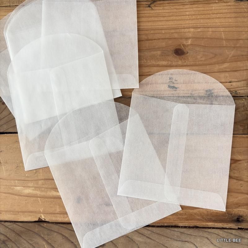 E-185 USA グラシン封筒 L 正方形 9×9cm - LITTLE BEE リトルビー