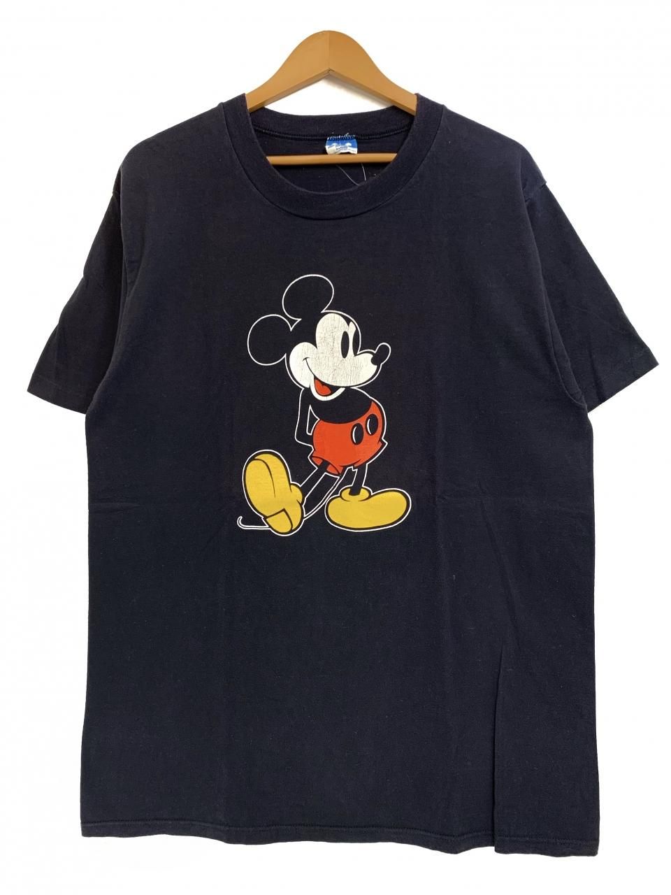 USA製 90s MICKEY MOUSE Print S/S Tee 黒 XL ミッキーマウス 半袖 T