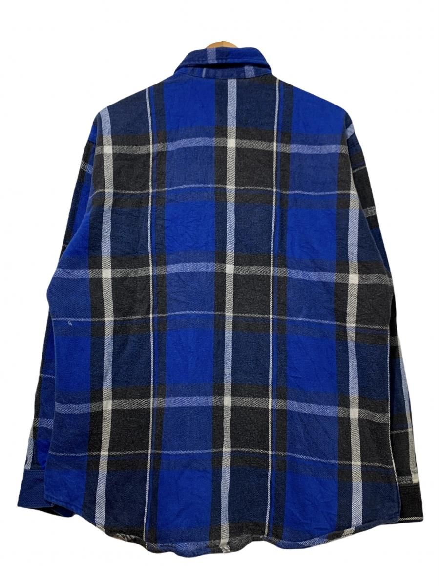 USA製 90s ST JOHN'S BAY Check Flannel L/S Shirt 青 L-TALL セント