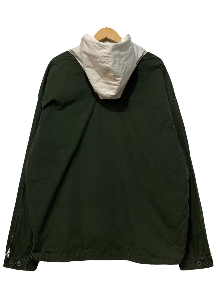 90s J.CREW 2 Tone Cotton Anorak Parka 深緑白 L ジェイクルー