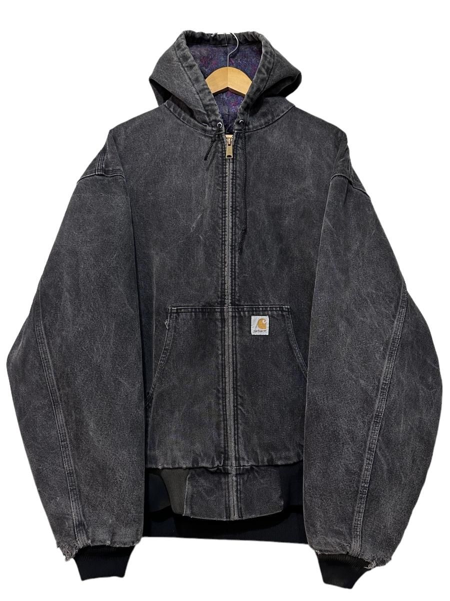 USA製 90s Carhartt Blanket Lined Black Denim Active Jacket 黒 XXL