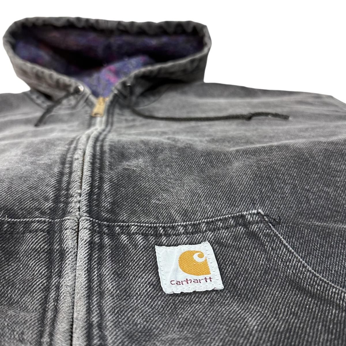 USA製 90s Carhartt Blanket Lined Black Denim Active Jacket 黒 XXL