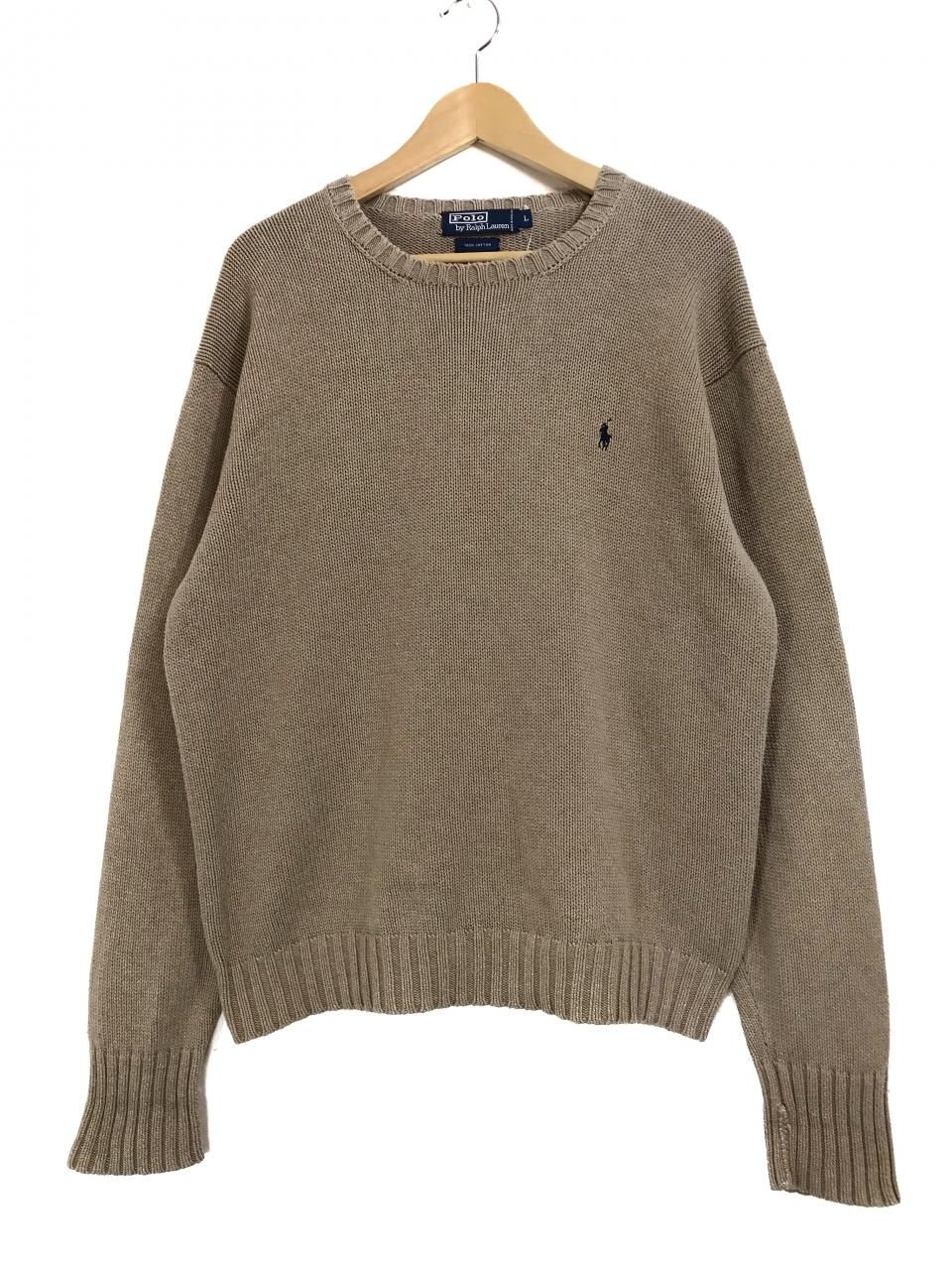 Polo Ralph Lauren Crew-Neck Cotton Knit モカブラウン L ポロ ラルフ