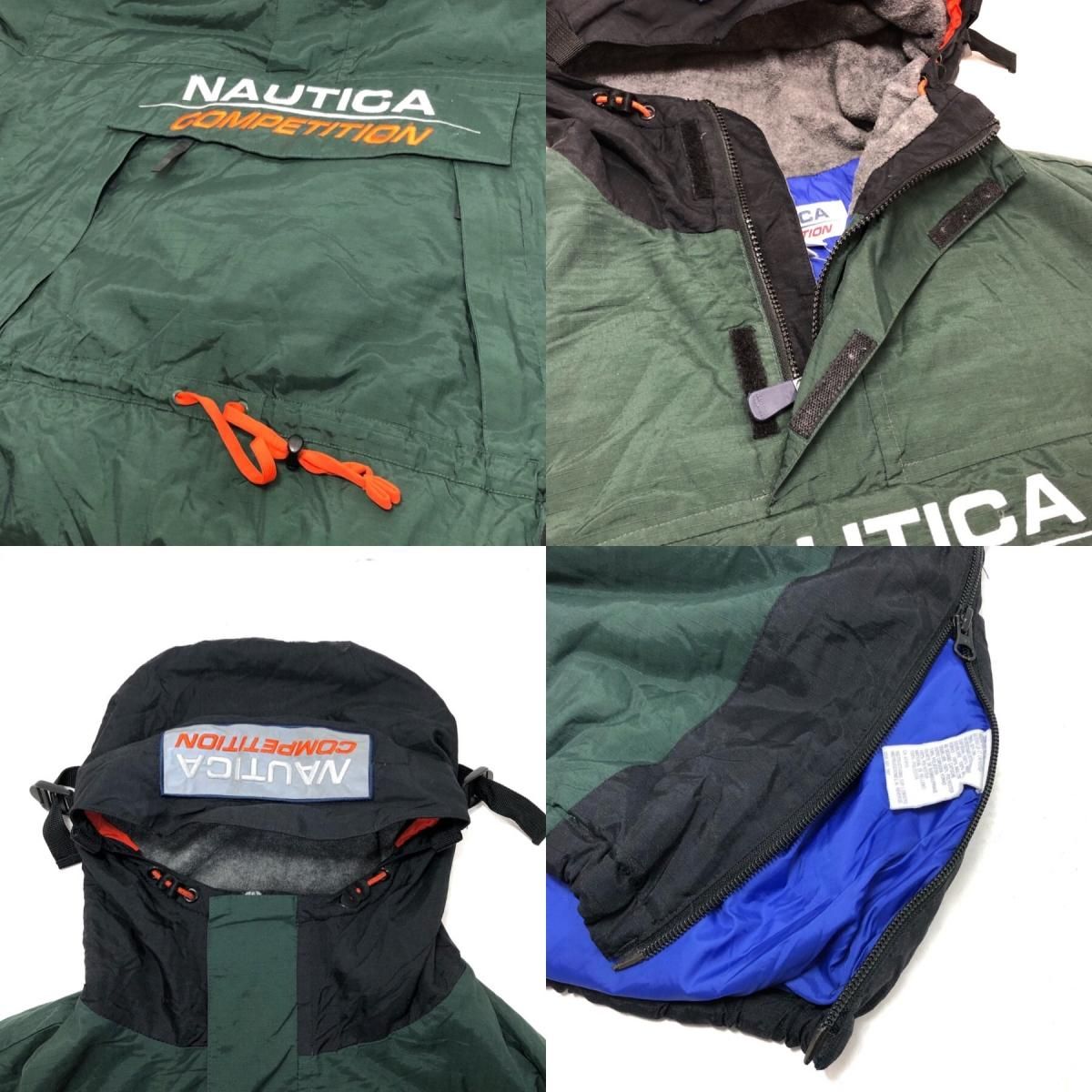 90s~00s NAUTICA COMPETITION Padding Nylon Anorak Parka オリーブ M