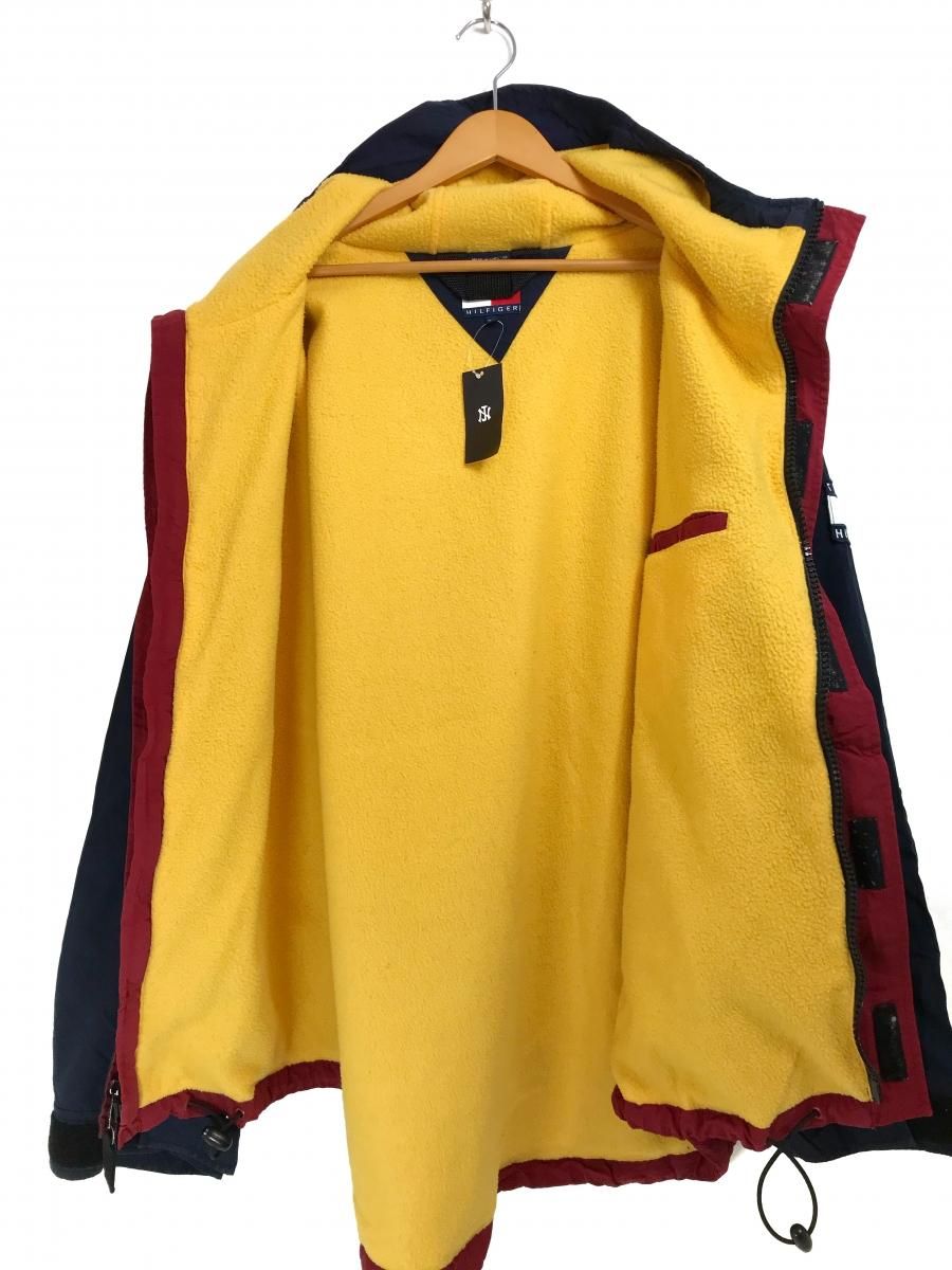 90s TOMMY HILFIGER Fleece Lined Nylon Mountain Parka エンジ紺 XL