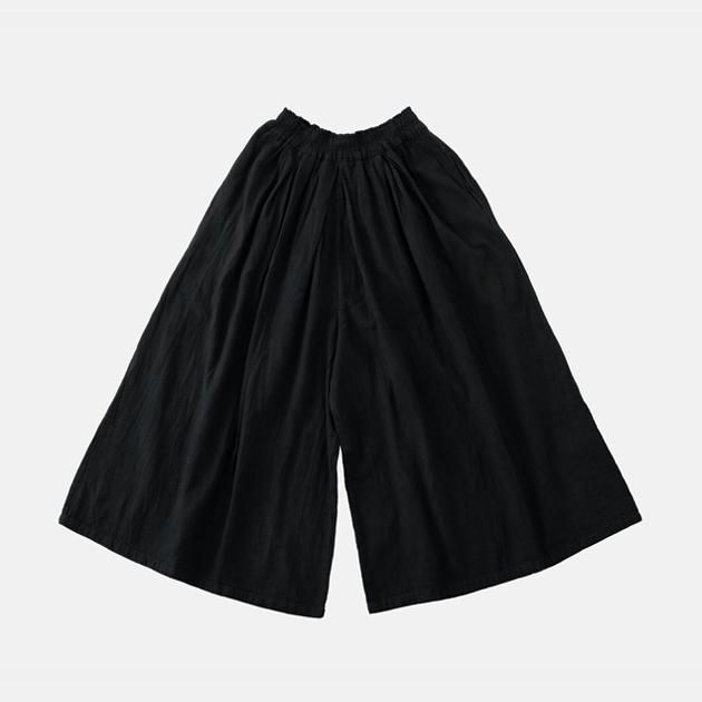 ヂェン先生の日常着｜キュロットワイドパンツ ブラック - ファッション