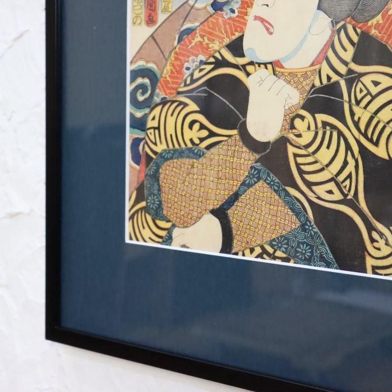 三代豊国 古版画 木曽六十九駅 役者絵 アンティーク