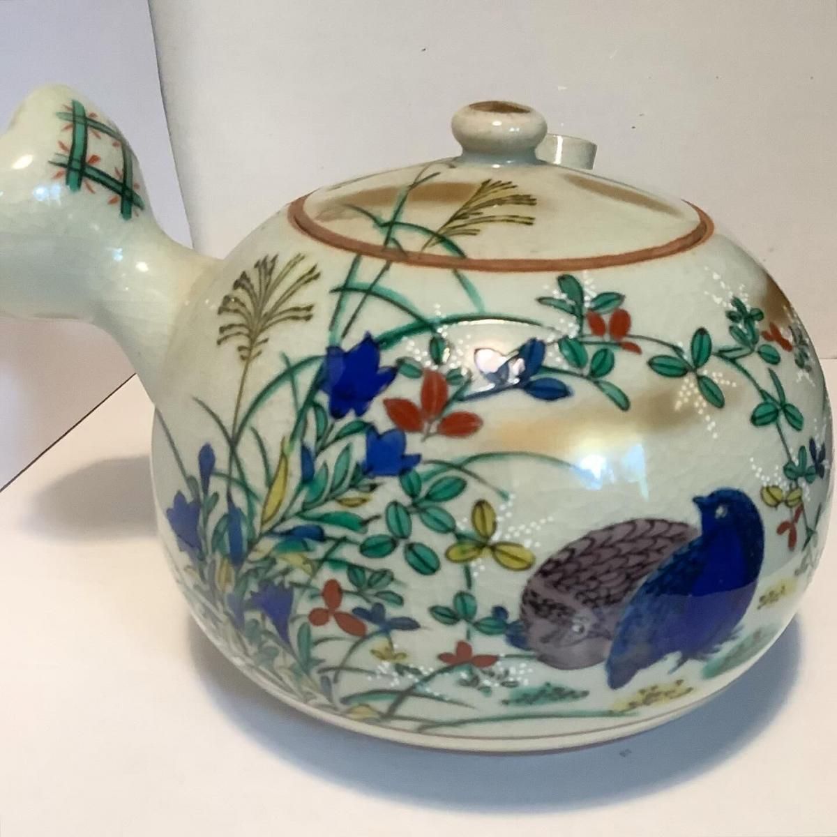 アンティーク 九谷焼 急須 京都の伝統工芸品 美しい絵付け