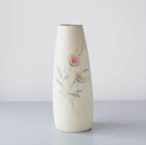 ドイツ製アンティーク花瓶 色鮮やかな花模様