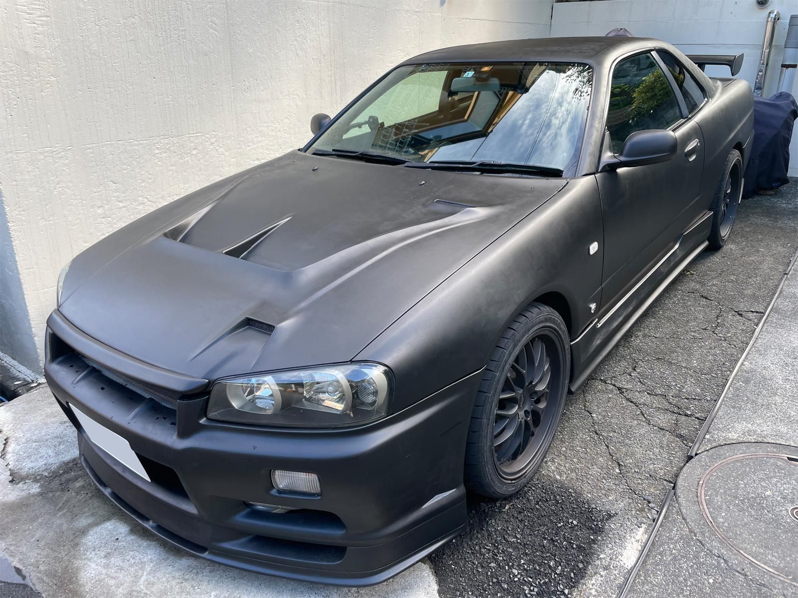 日産 スカイラインER34 をマットブラックで刷毛塗り全塗装！ - 刷毛