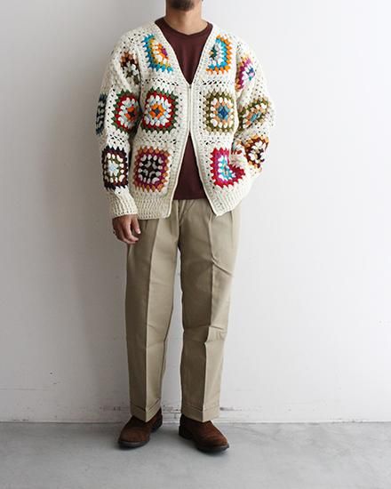 MacMahon Knitting Mills By Niche】Crochet V-Neck Zip Cardigan
