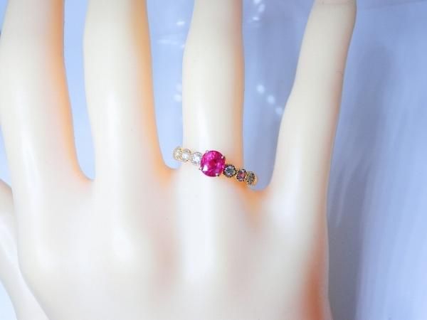 ルビー ダイヤモンド ピンクサファイアリング R 0.79ct D 0.15ct SA