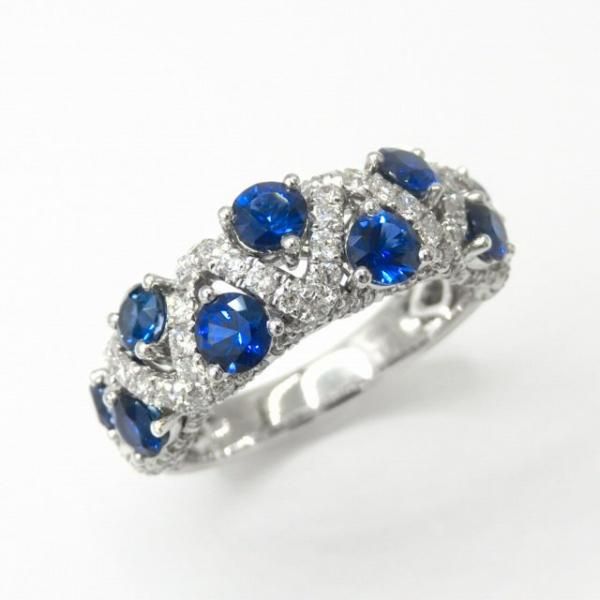 サファイア ダイヤモンドバンドリング SA 1.65ct D 0.74ct K18WG
