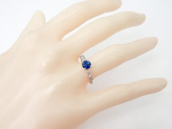 サファイア ダイヤモンドリング SA 0.69ct D 0.14ct Pt900 JGGC鑑別書付