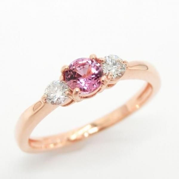 パパラチアサファイア ダイヤモンドリング PDS 0.298ct D 0.16ct K18PG