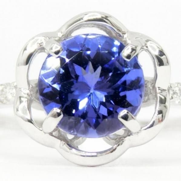 タンザナイト ダイヤモンドリング TA 0.64ct D 0.06ct Pt950 日独宝石