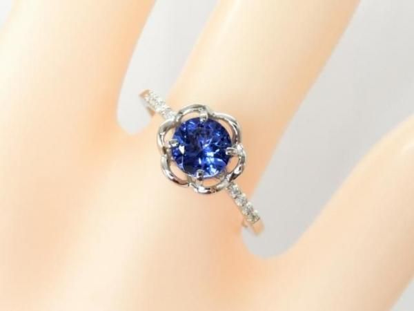 タンザナイト ダイヤモンドリング TA 0.64ct D 0.06ct Pt950 日独宝石