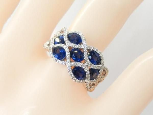 サファイア ダイヤモンドリング SA 2.13ct D 0.44ct K18WG BOUTIQUE LINE