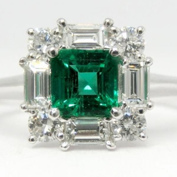 コロンビア産エメラルド ダイヤモンドリング EM 0.48ct F-1 D 0.63ct