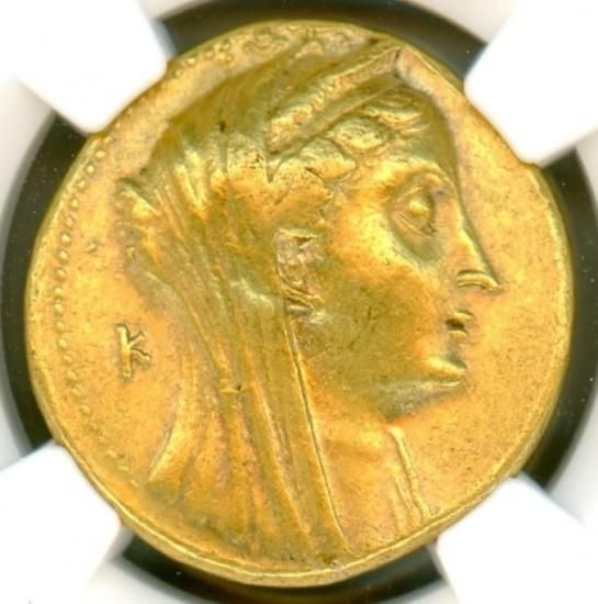古代プトレマイオス朝エジプト オクタドラクマ金貨 アルシノエ2世