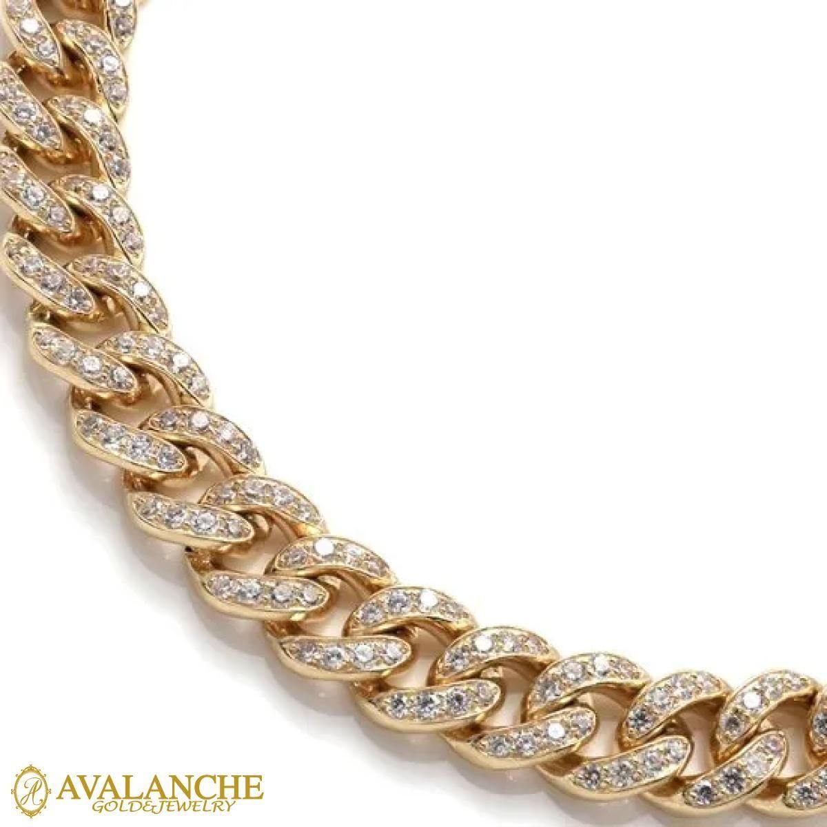 10K イエローゴールド マイアミネックレス 幅11mm 46cm - AVALANCHE