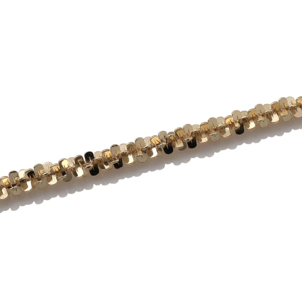 10K イエローゴールド ツイストスパークルネックレス 幅2mm 35cm-55cm