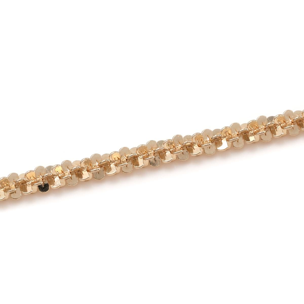 10K イエローゴールド ツイストスパークルネックレス 幅3mm 35cm-60cm