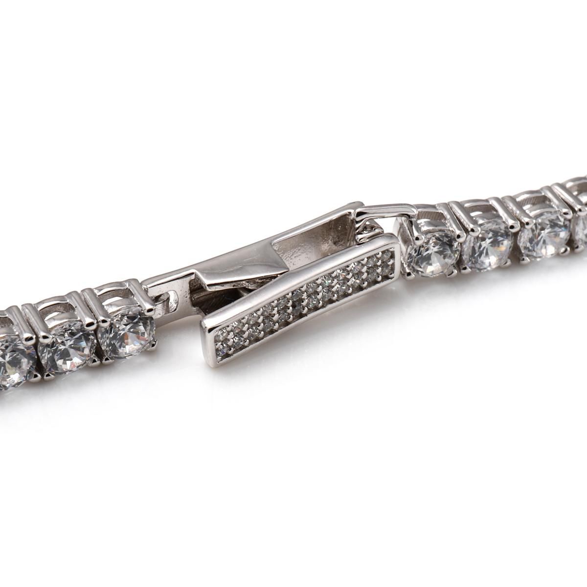 シルバー テニスブレスレット 幅3mm 16cm-20cm AHBL-D042-3MM