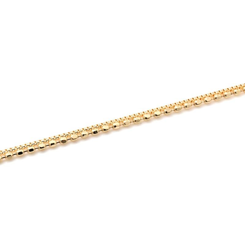 10K イエローゴールド ブレスレット 幅1.3mm 16-18cm CB0.8&ﾍﾞﾈ0.5