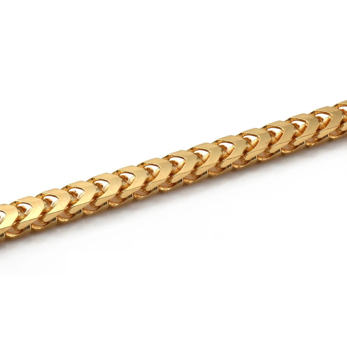 10K イエローゴールド フランクリンブレスレット 幅3mm 20cm