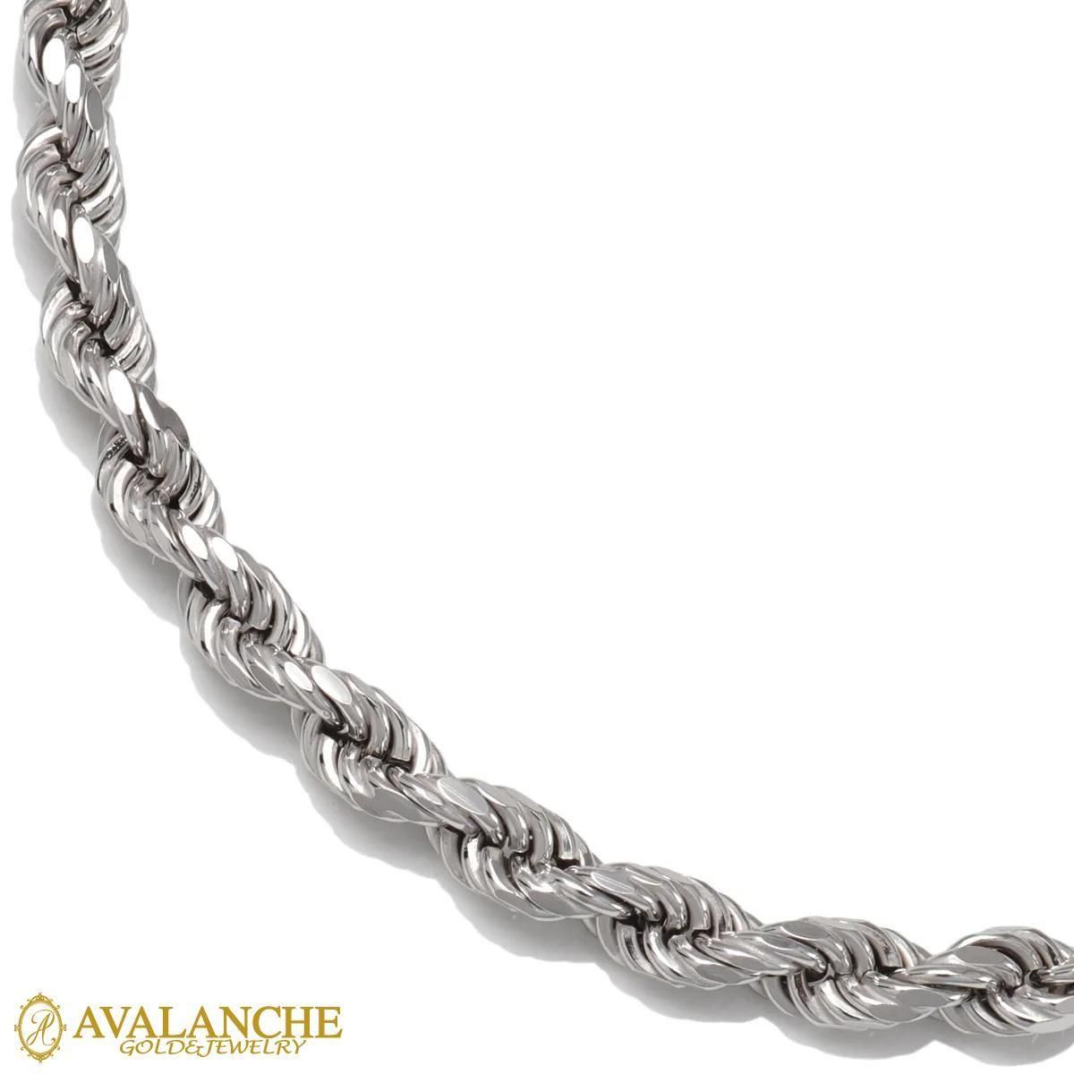シルバー ロープネックレス 幅5mm 50cm-60cm V-100HCMD - AVALANCHE