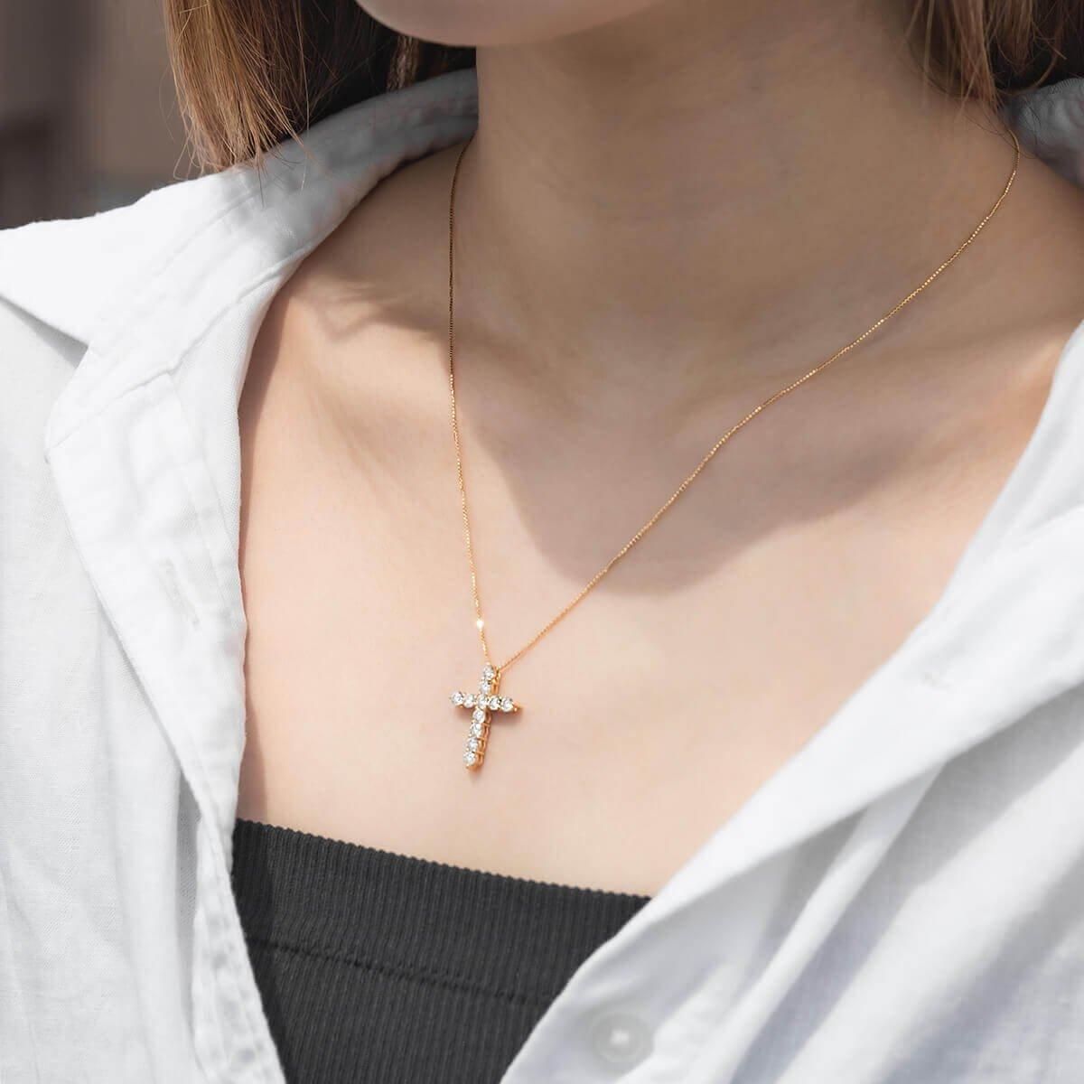 ダイヤモンド 18K イエローゴールド ネックレス&ペンダント 45cm