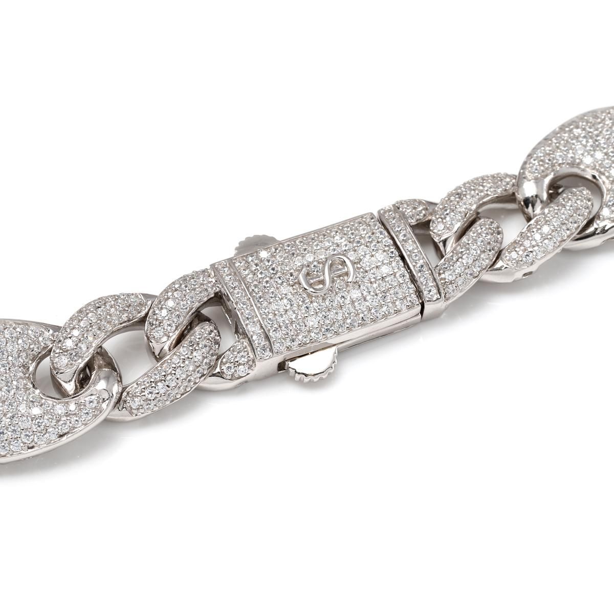 マイアミブレスレット シルバーゴールド モアサナイト18cm シルバー