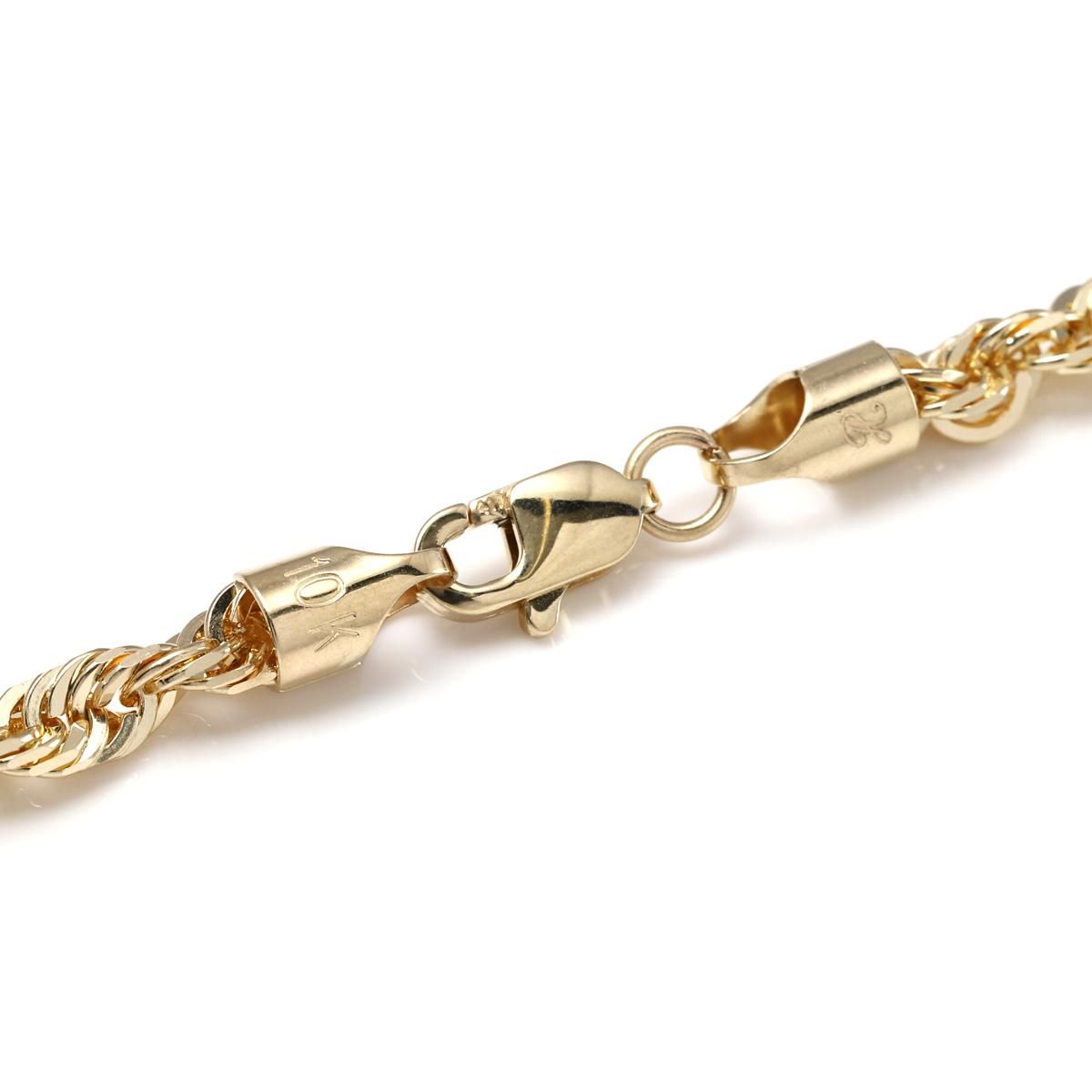 10K イエローゴールド ロープネックレス 幅3.5mm 50cm-55cm