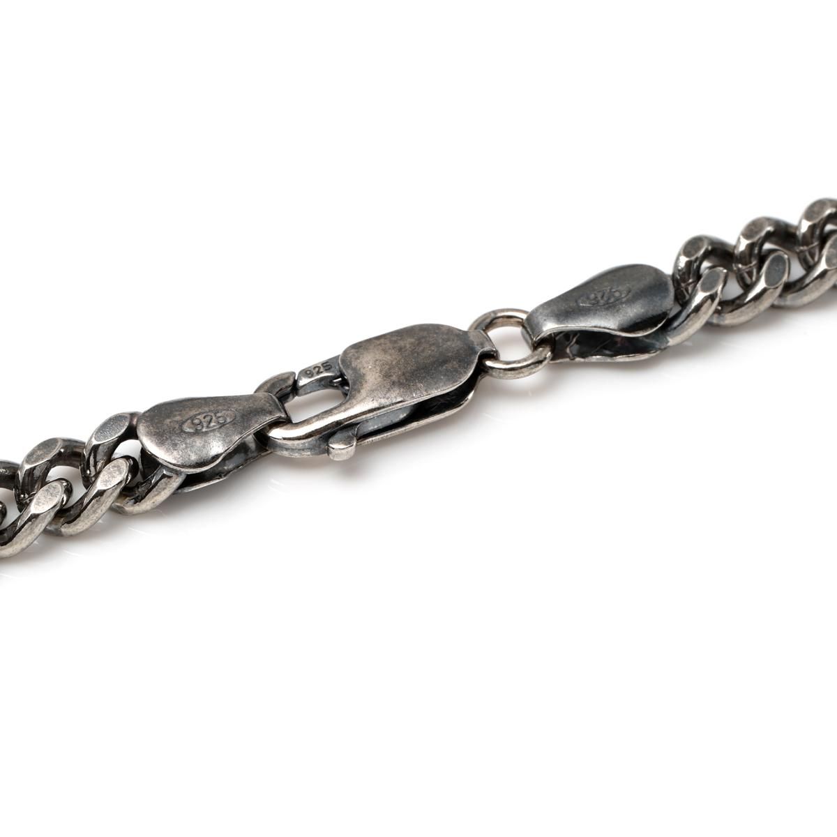 シルバー マイアミネックレス 幅5.3mm 50cm-55cm いぶし加工 150KDO2