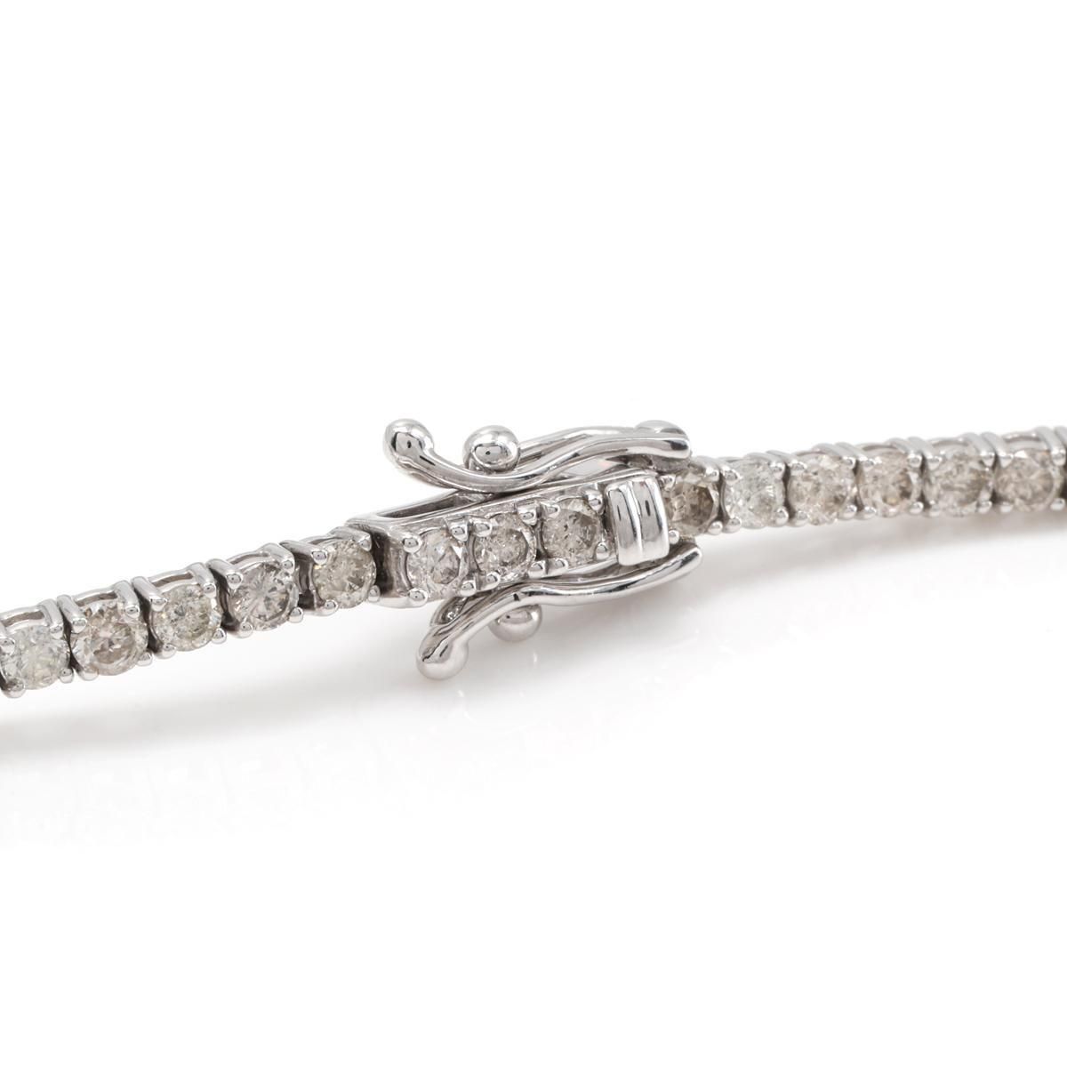 ダイヤモンド 14K ホワイトゴールド テニスブレスレット 幅2.5mm 18cm