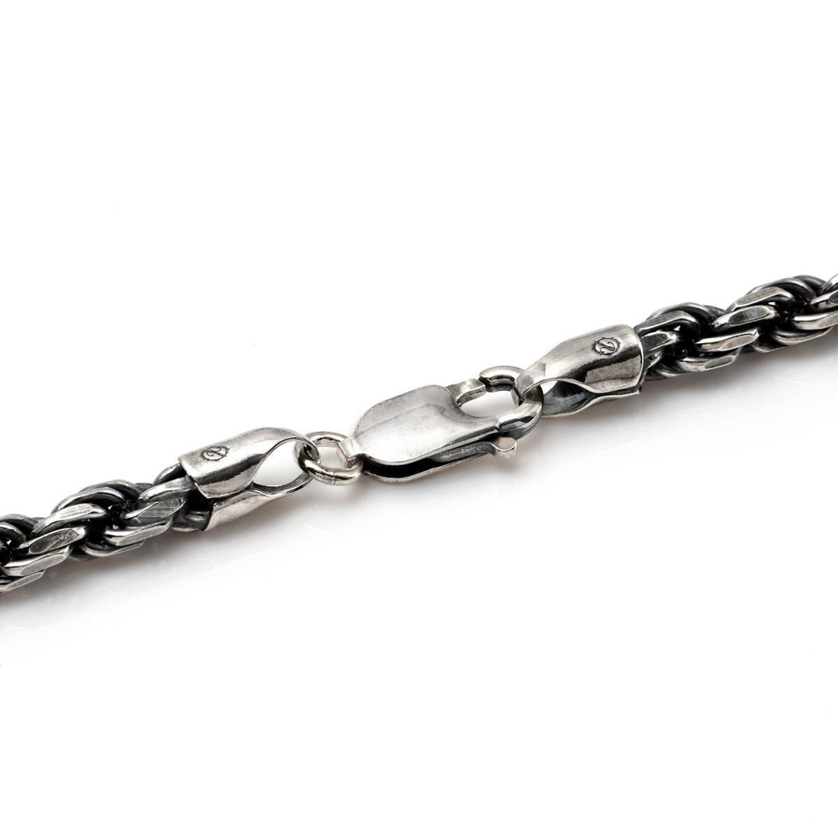 シルバー ロープネックレス 幅4.5mm 50cm-60cm いぶし加工 100HCMD-LOX